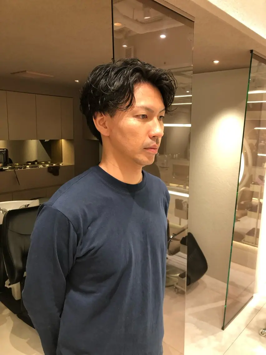 パーマ メンズ メンズパーマ rino🤍 恵比寿レイヤーカットのヘアスタイル