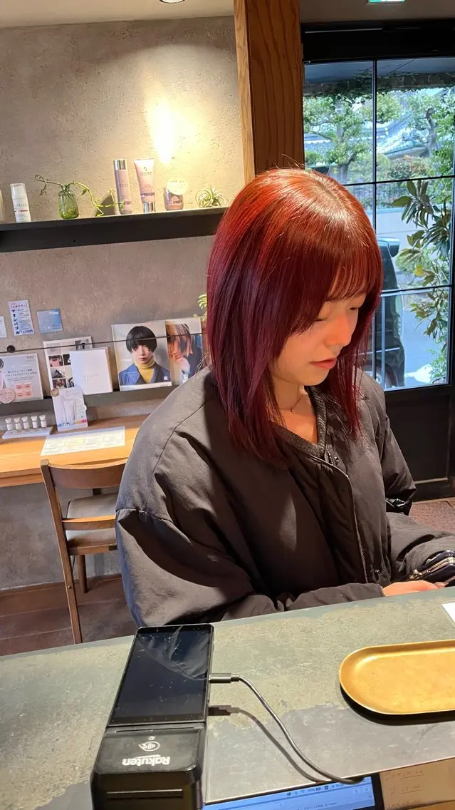 カラー レッドカラー arbos/鳳美容室 mahoのヘアスタイル