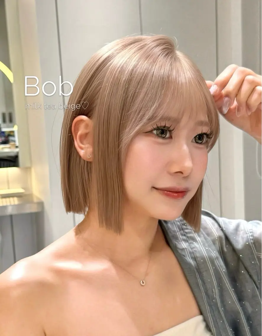 ミディアム ボブ 韓国風ヘア カット トリートメント ハルナ / 韓国ボブ𓂃꙳⋆のヘアスタイル
