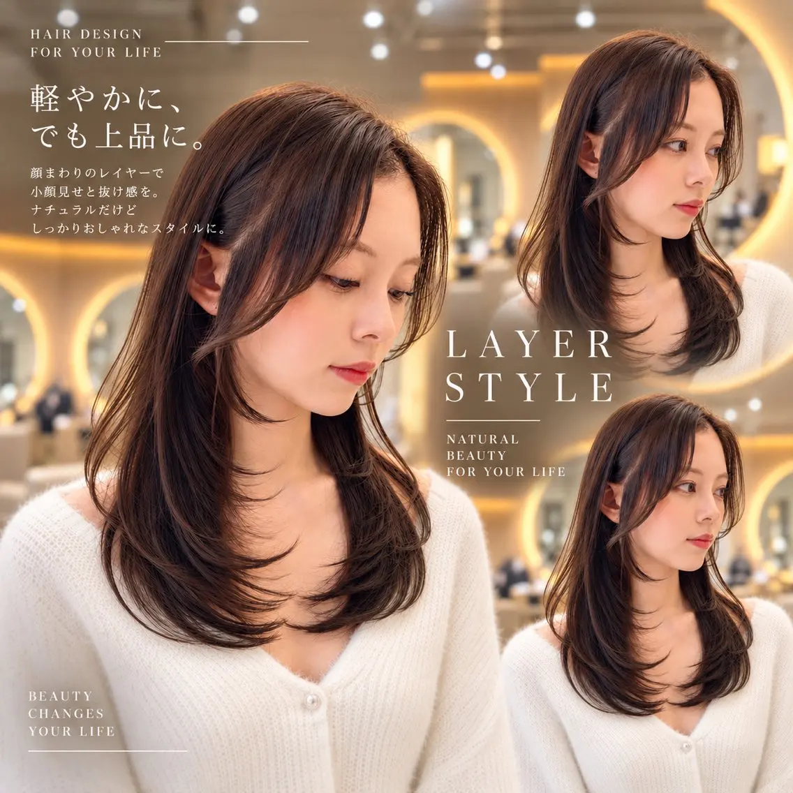 セミロング カラー カット ヘアカラー トリートメント 美髪縮毛矯正✨🫧 レイヤー川村利幸のヘアスタイル