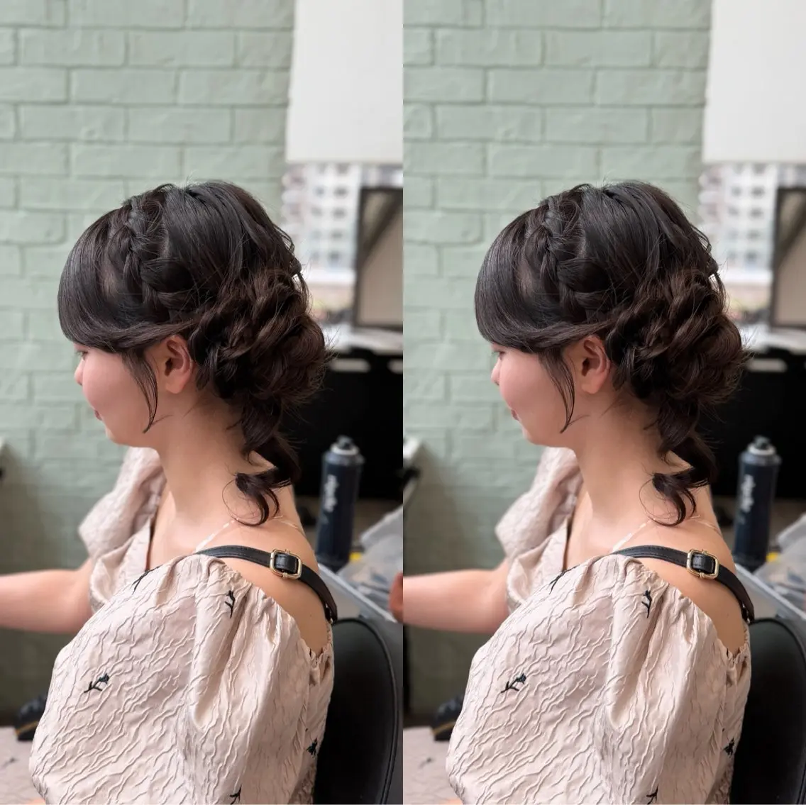 セミロング ヘアアレンジ ヘアセット 梅田茶屋町ヘアセット 🎀RIONA🎀のヘアスタイル