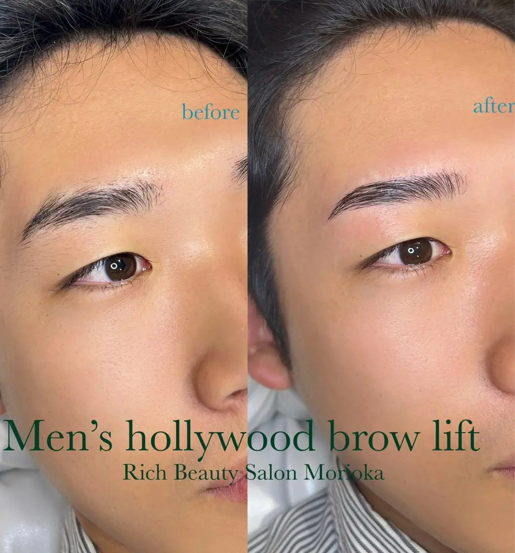 メンズ アイブロウ ハリウッドブロウリフト メンズアイブロウ ワックス脱毛 眉カット その他(アイブロウ) RichBeauty 💕YURAの眉毛・アイブロウイメージ