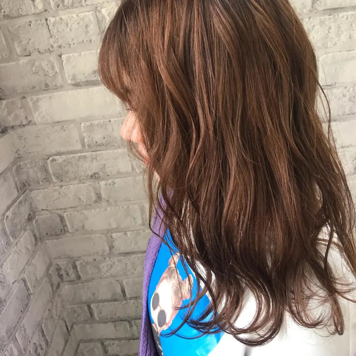 セミロング カラー 透明感カラー カット ヘアカラー Oopsレイヤー 加藤澄都のヘアスタイル