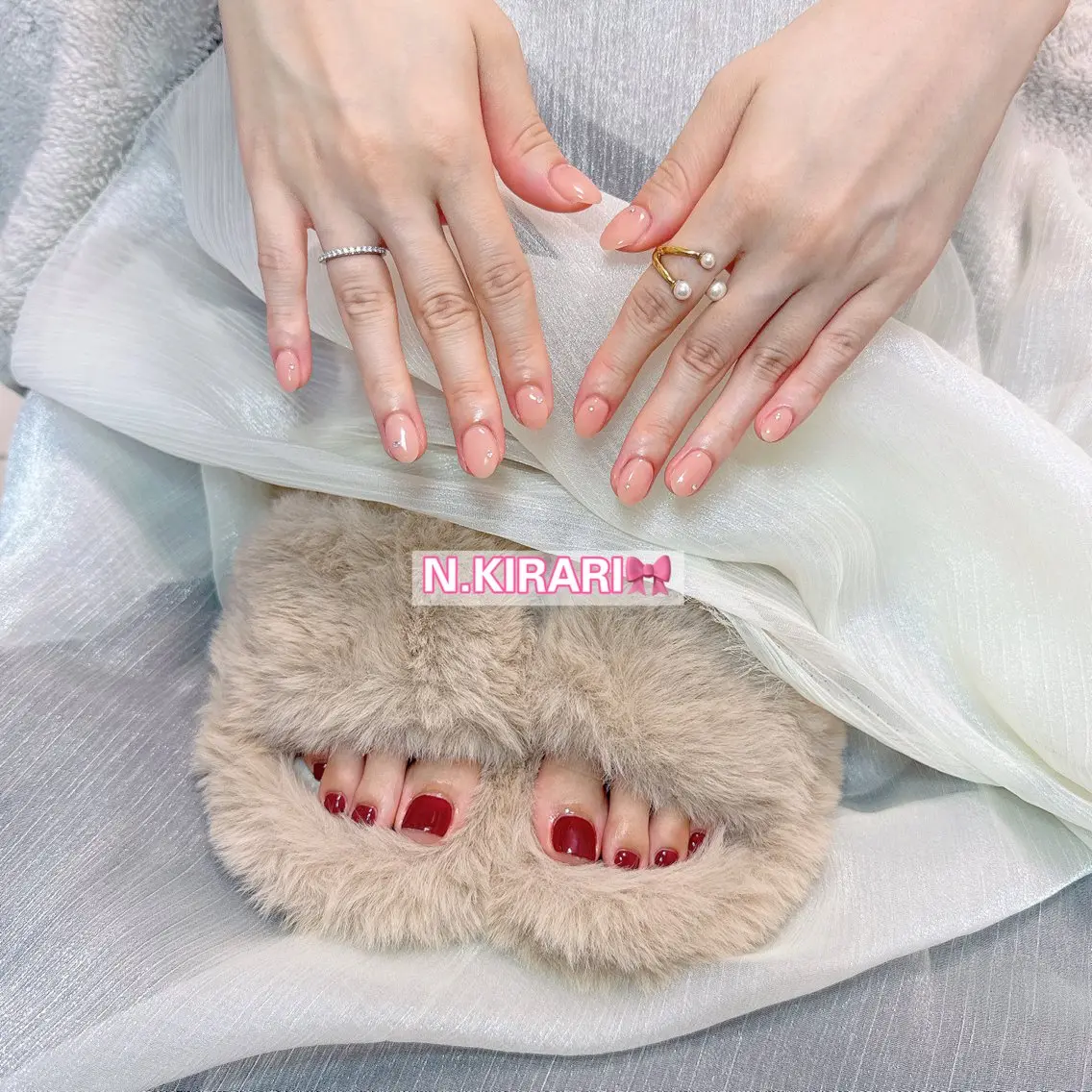 ネイル ストーンネイル ハンドネイル フットネイル ハンドケア N.KIRARI nail salonのネイルデザイン
