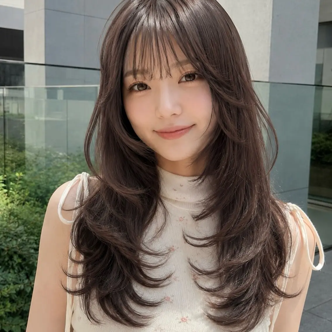 セミロング カット ヘアカラー Ami/レイヤー /柔らかカラー🌷のヘアスタイル