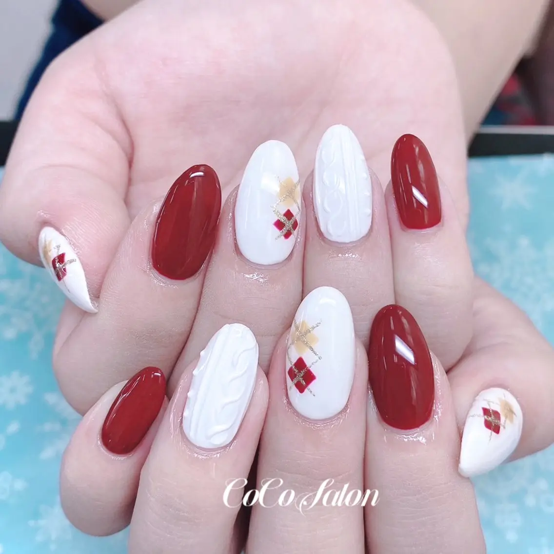 ネイル ボルドー 長さ出し ジェルネイル ワンカラーネイル パラジェル ハンドネイル CoCoSalon ネイル/まつ毛予約のネイルデザイン