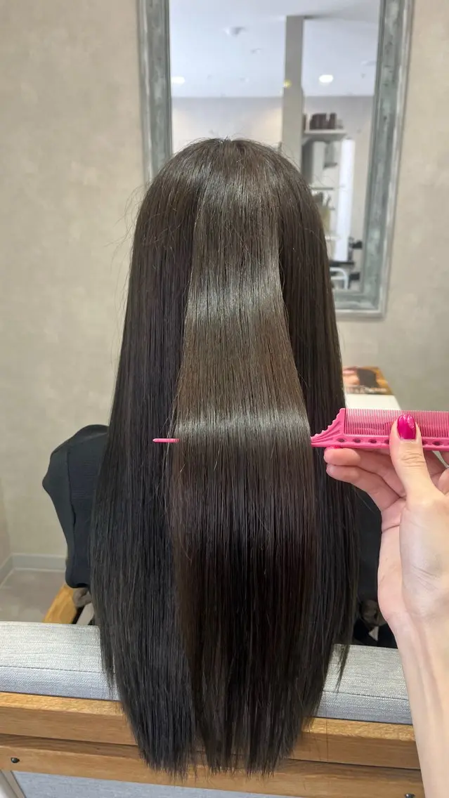 ロング ヘアカラー トリートメント 森 愛友のヘアスタイル