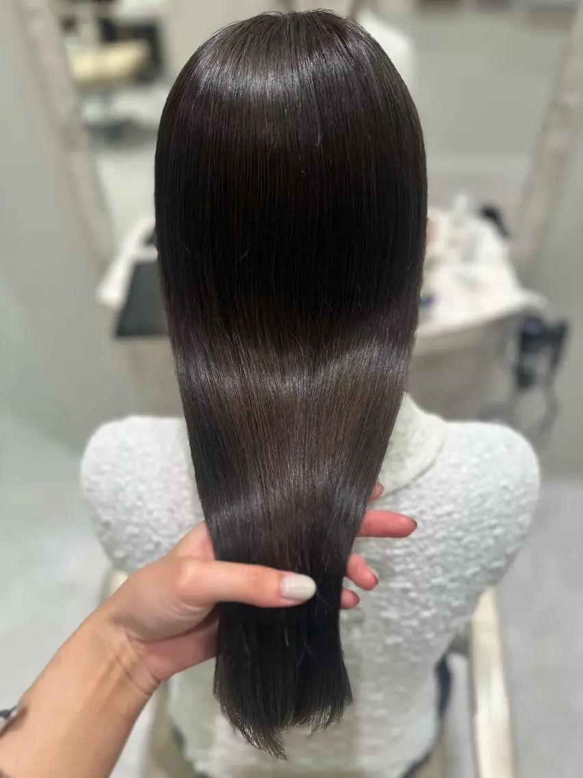 ロング カラー カット ヘアカラー トリートメント 韓国レイヤー✨ yasuko銀座のヘアスタイル