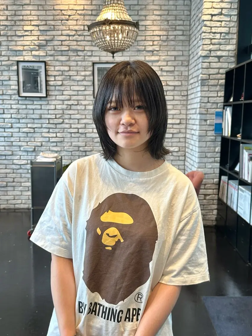 ミディアム カラー ウルフカット カット ヘアカラー MEG ✨/デザインカラーのヘアスタイル