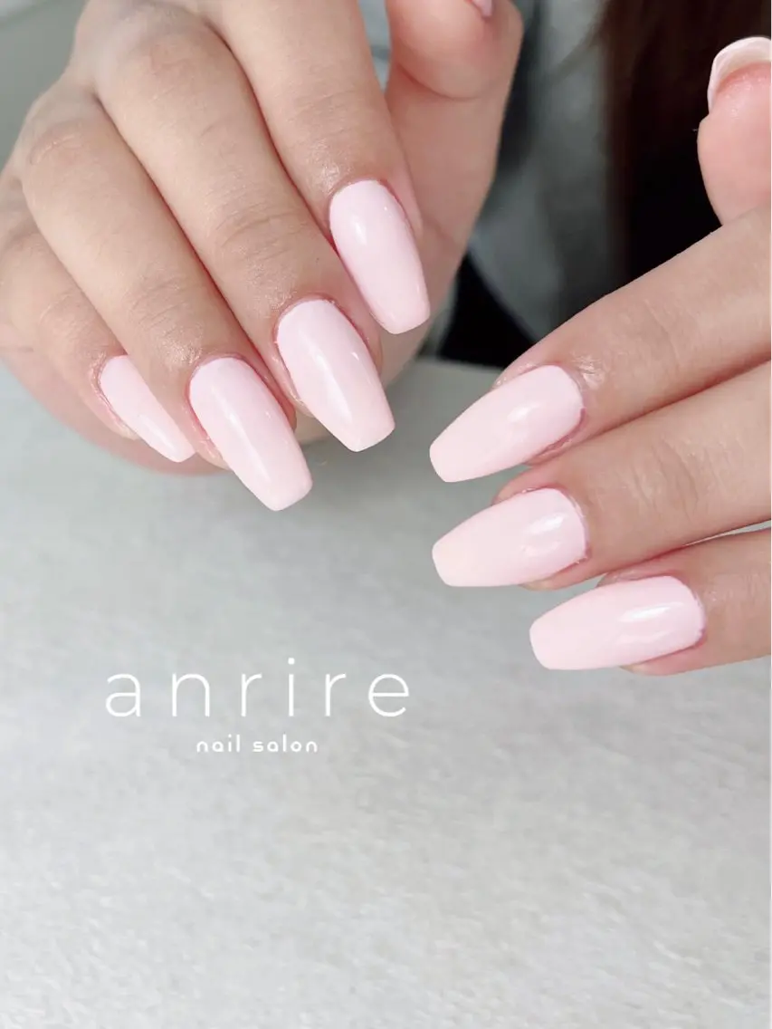 ネイル 長さ出し ジェルネイル ロングネイル ワンカラーネイル パラジェル nailsalon anrireのネイルデザイン