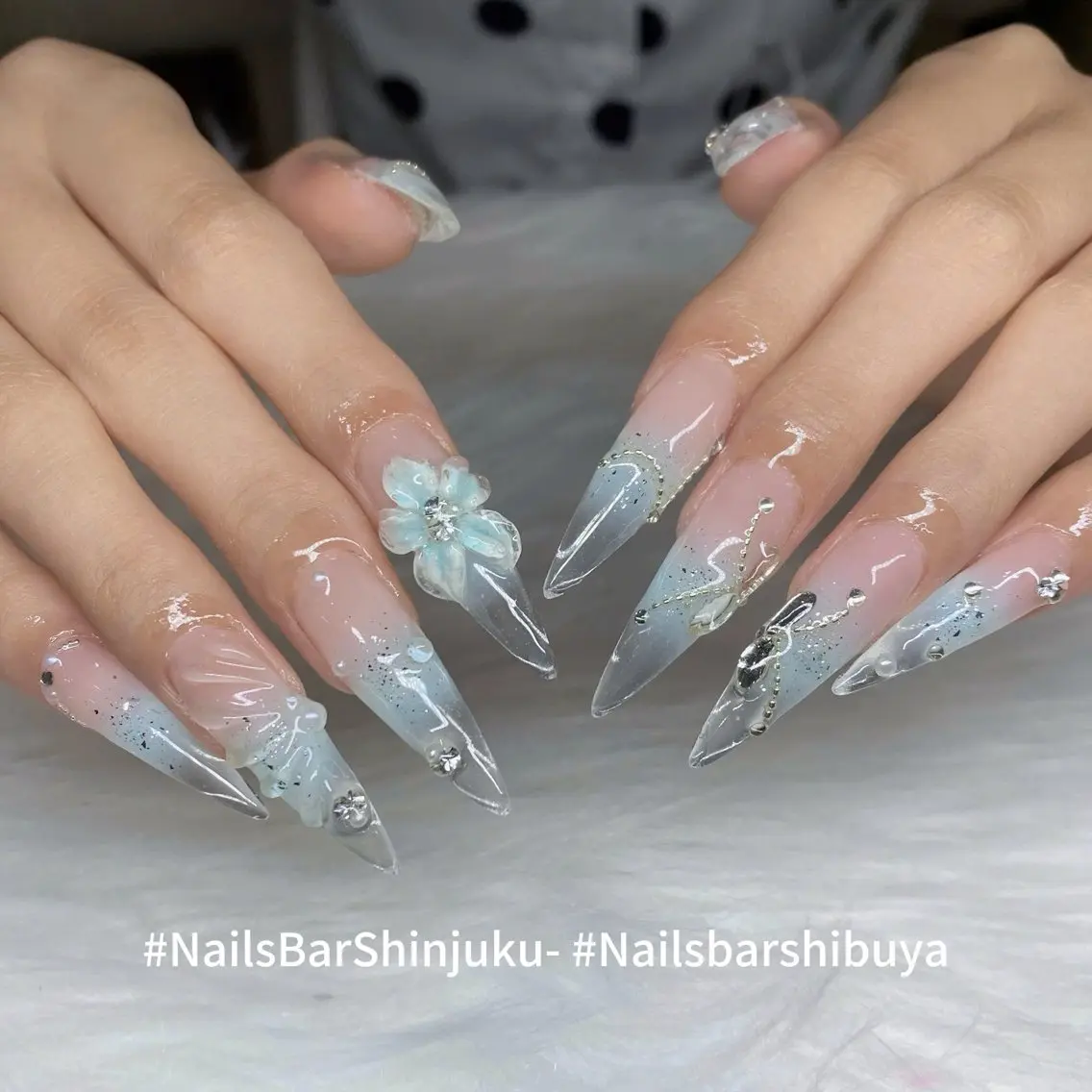 ネイル 長さ出し フレンチネイル ジェルネイル 韓国ネイル ロングネイル NAILS BAR SHINJUKUのネイルデザイン
