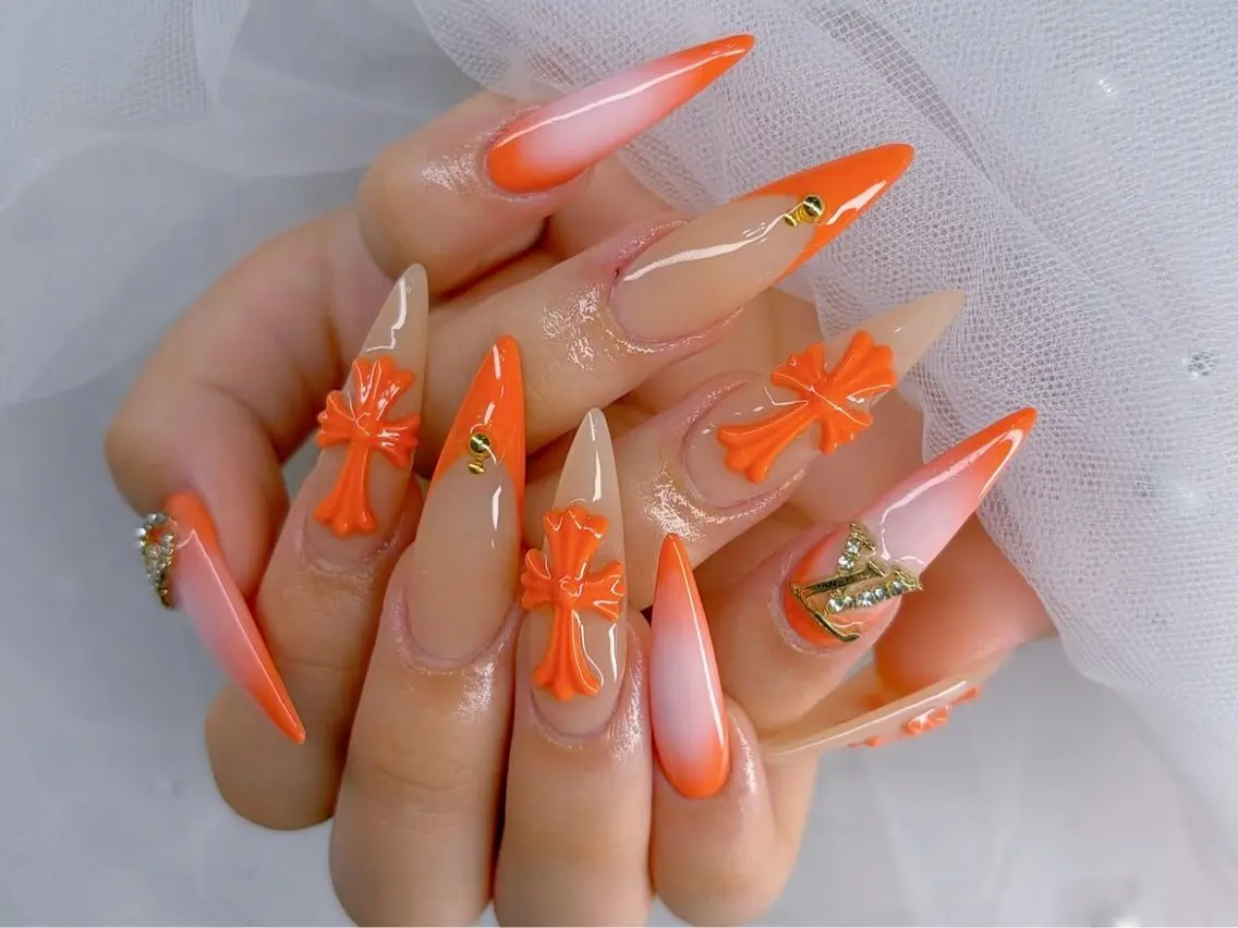 ネイル オーロラネイル ボルドー ブラウン 氷ネイル・うるうるネイル キラキラネイル ハンドネイル Sora  Nail 長さ出し専門店のネイルデザイン