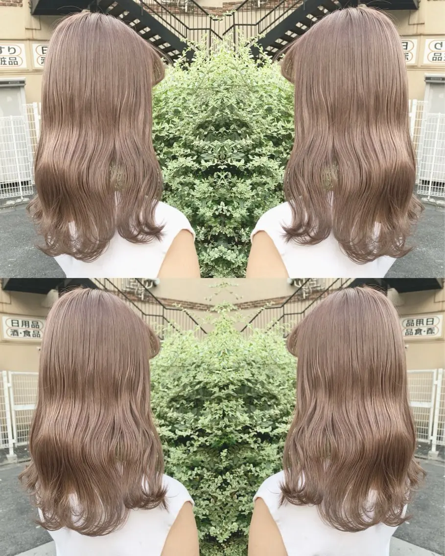セミロング カラー あおき りゅうせいのヘアスタイル
