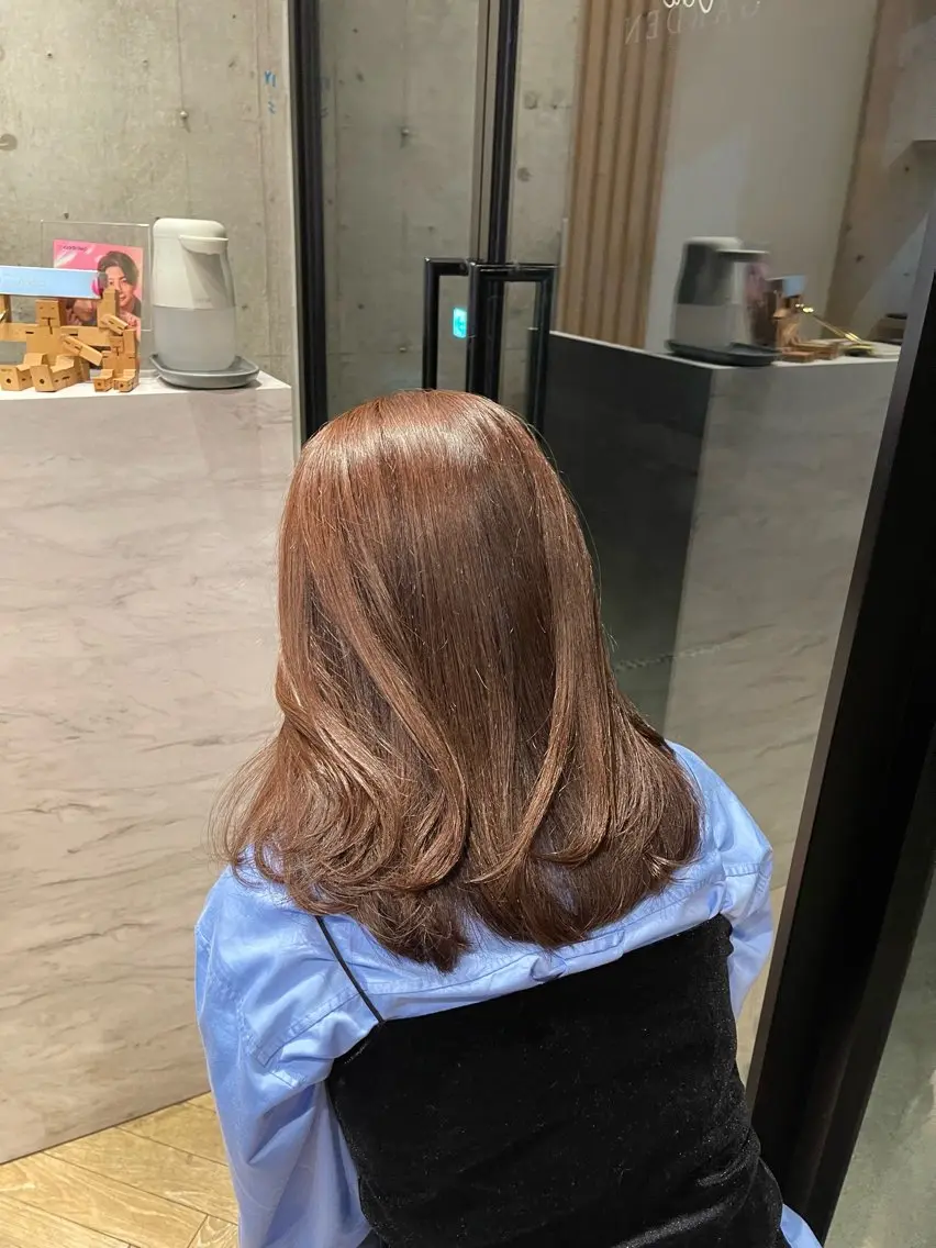 ミディアム カラー ベージュカラー ラベンダーカラー ラベンダーベージュ ヘアカラー トリートメント 愛莉/ラベンダー/ ベージュ/ブラウンのヘアスタイル