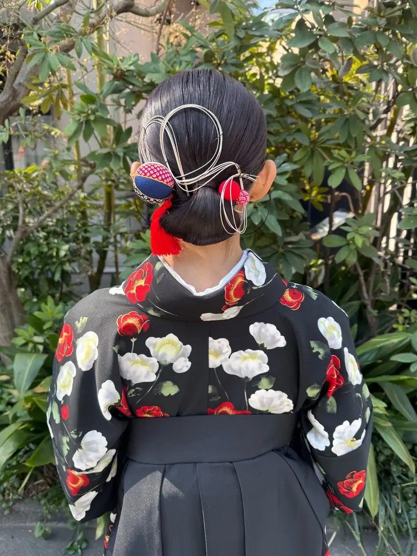 セミロング ヘアアレンジ 着付け 🎗️【ヘアセット 美眉】吉川玲🎗️のヘアスタイル