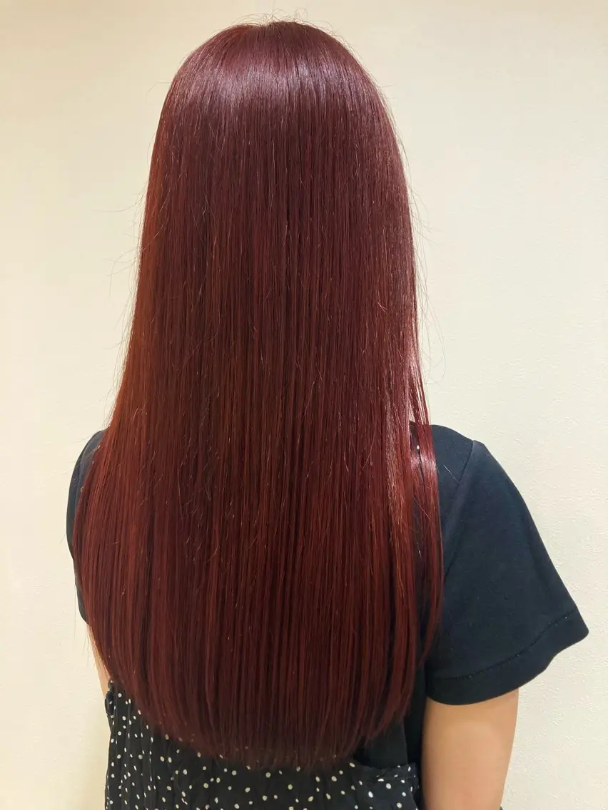 ロング カラー ブリーチ ダブルカラー ブリーチなしカラー レッドカラー カット ヘアカラー 🫧高鹿汰一髪質改善 /白髪ぼかし🫧のヘアスタイル