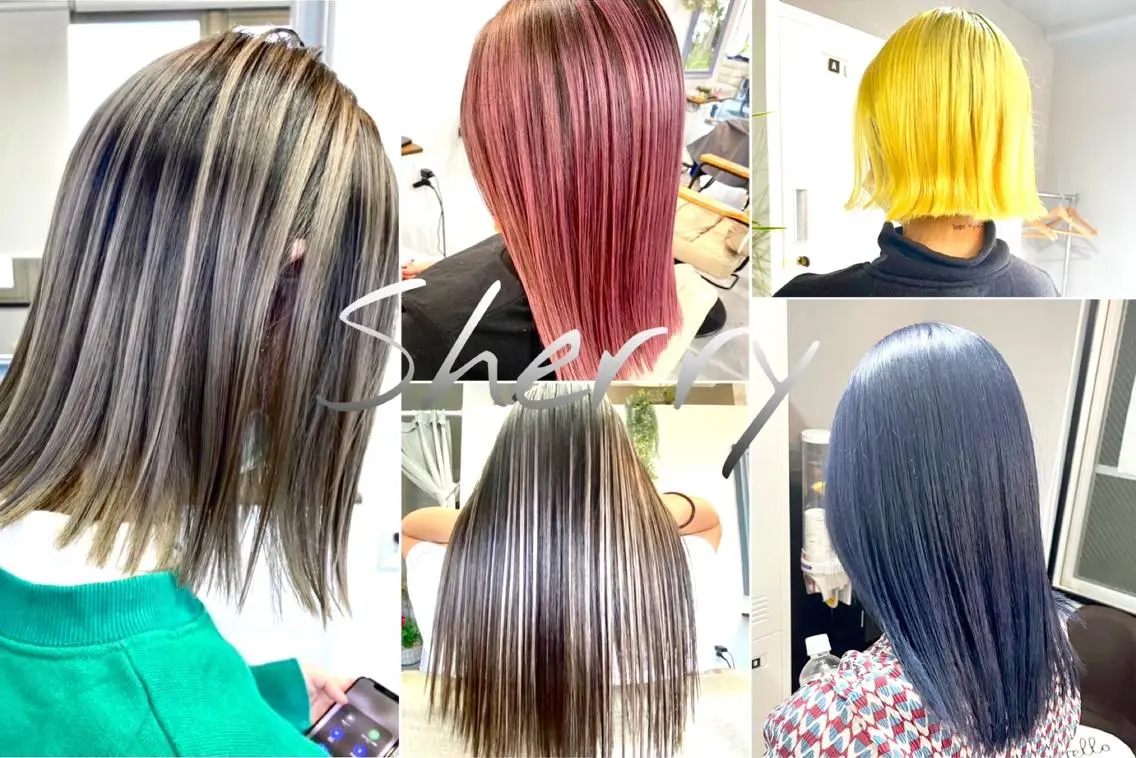 ミディアム ハイライト レイヤーカット 艶髪/ハイトーン Sherryのヘアスタイル