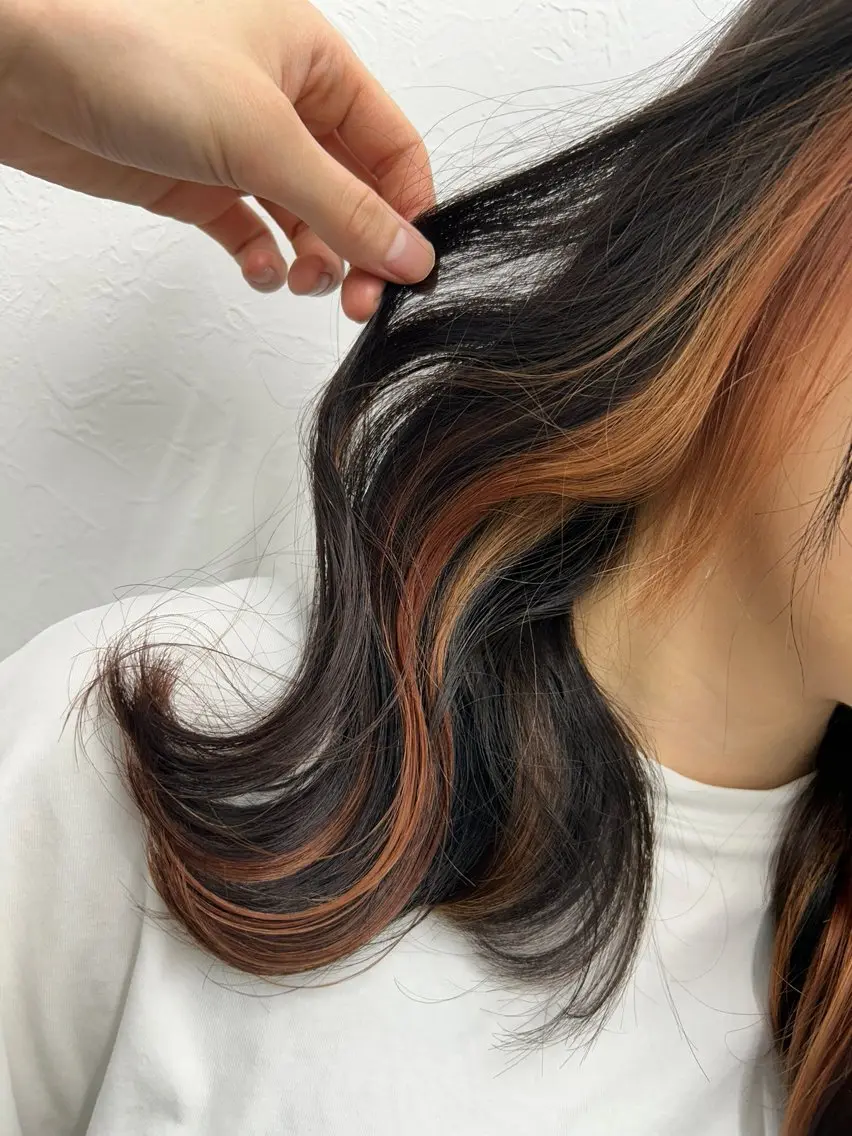 ミディアム カラー カット ヘアカラー トリートメント 出河 拓のヘアスタイル