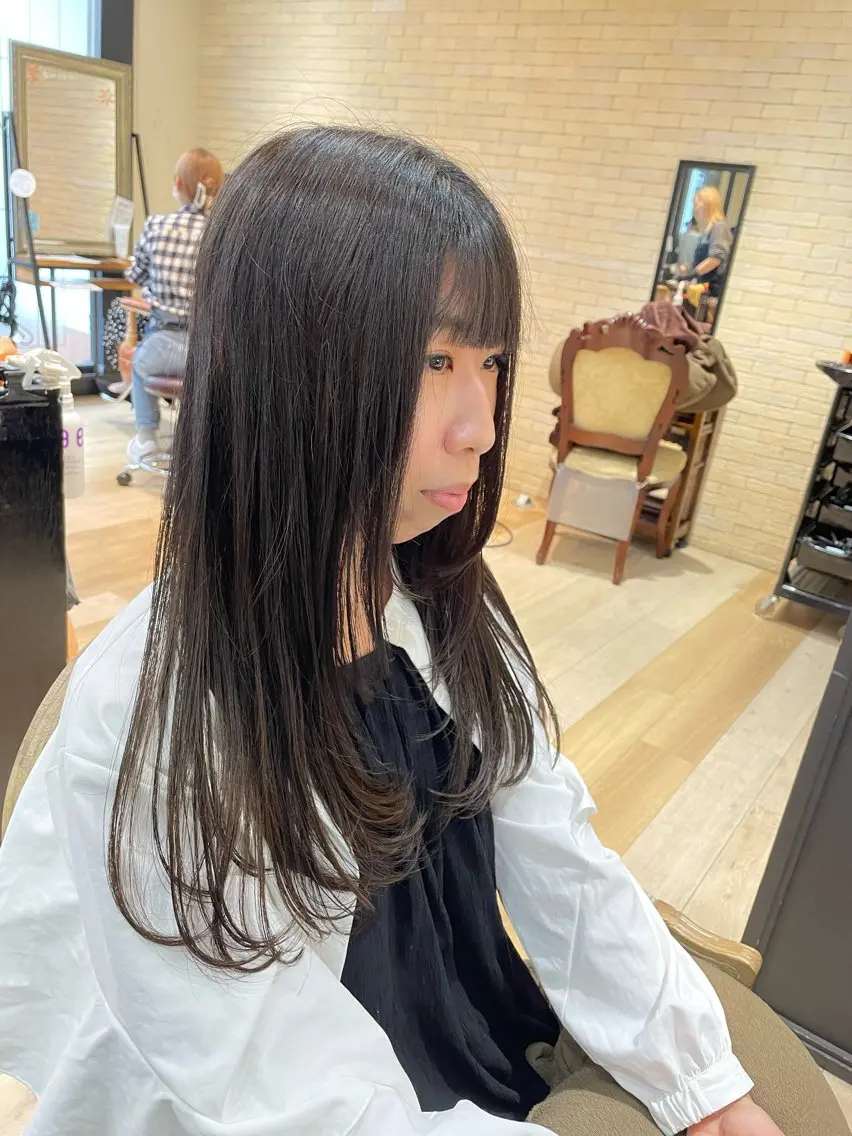 ロング レイヤーカット 亀川蓮 Agu hairのヘアスタイル