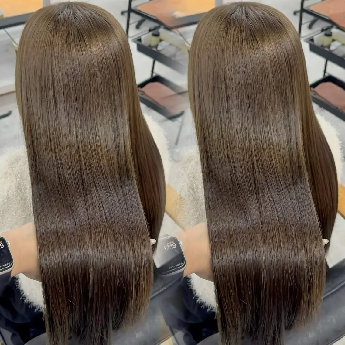 ロング カラー アッシュ アッシュブラウン ベージュカラー 黒髪 ブリーチ カット ヘアカラー トリートメント 赤み無し柔らかカラー 【梅田】madokaのヘアスタイル