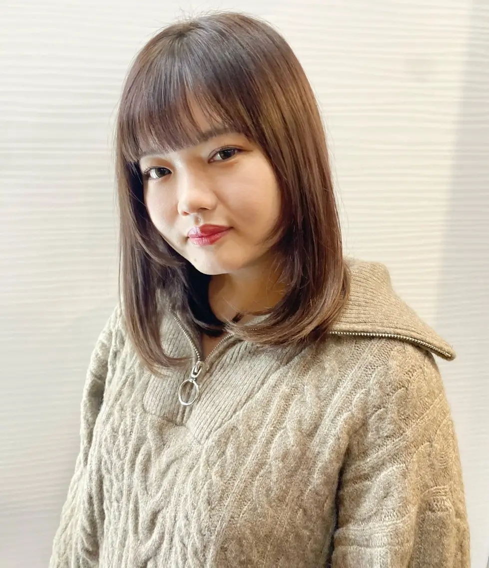 ミディアム ボブ 冨樫 怜央のヘアスタイル