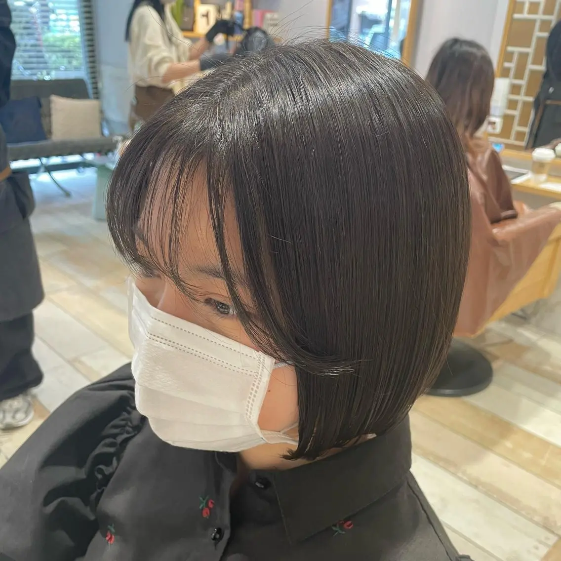 ショート カラー シースルーバング すげさやか ✨メンズカットパーマのヘアスタイル
