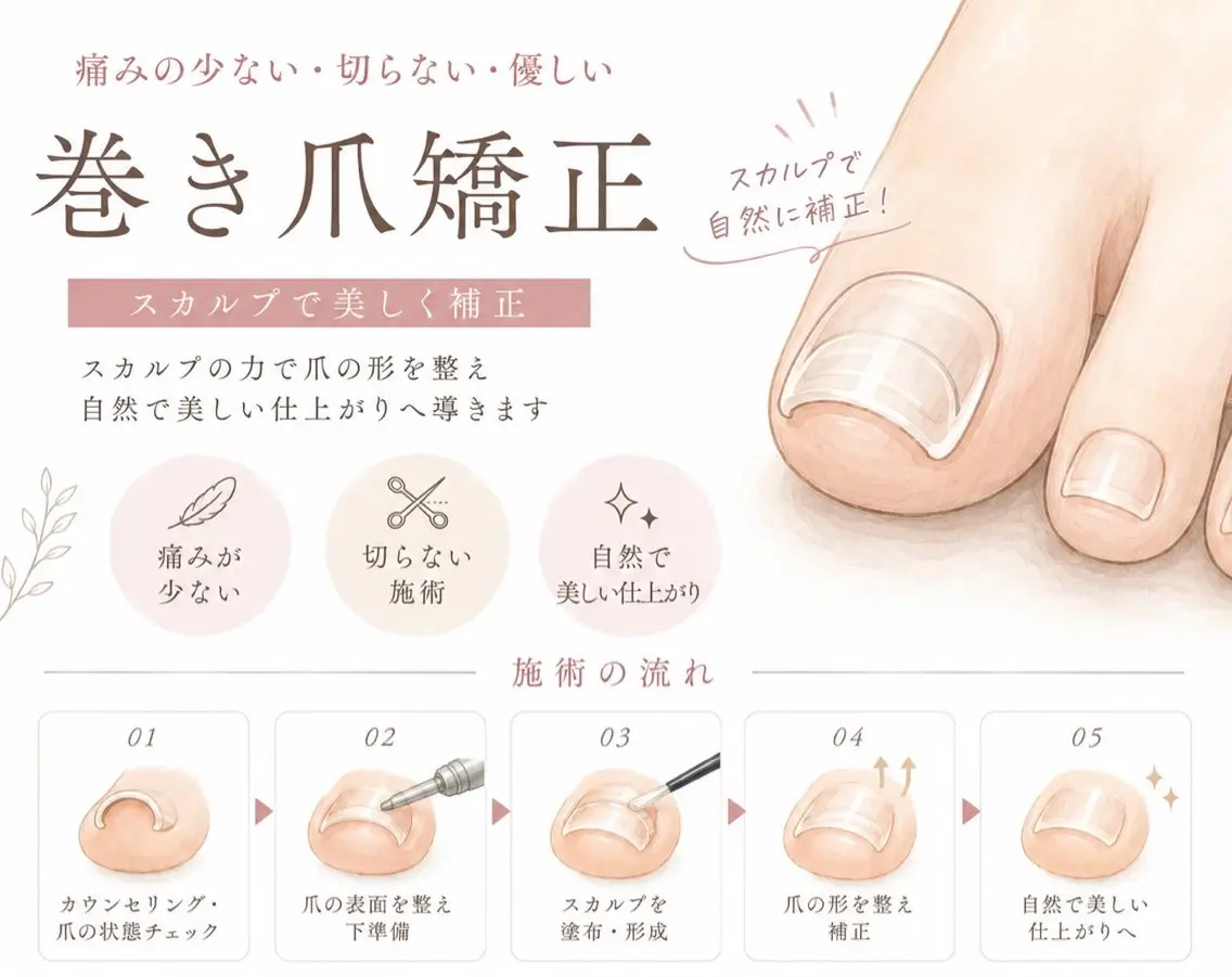 Jrメニュー💅巻き爪矯正【両足】の写真