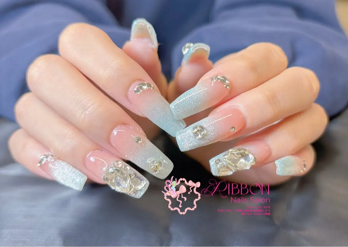 ネイル チークネイル フットネイル フレンチネイル グラデーション 韓国ネイル Ribbonnail salonのネイルデザイン
