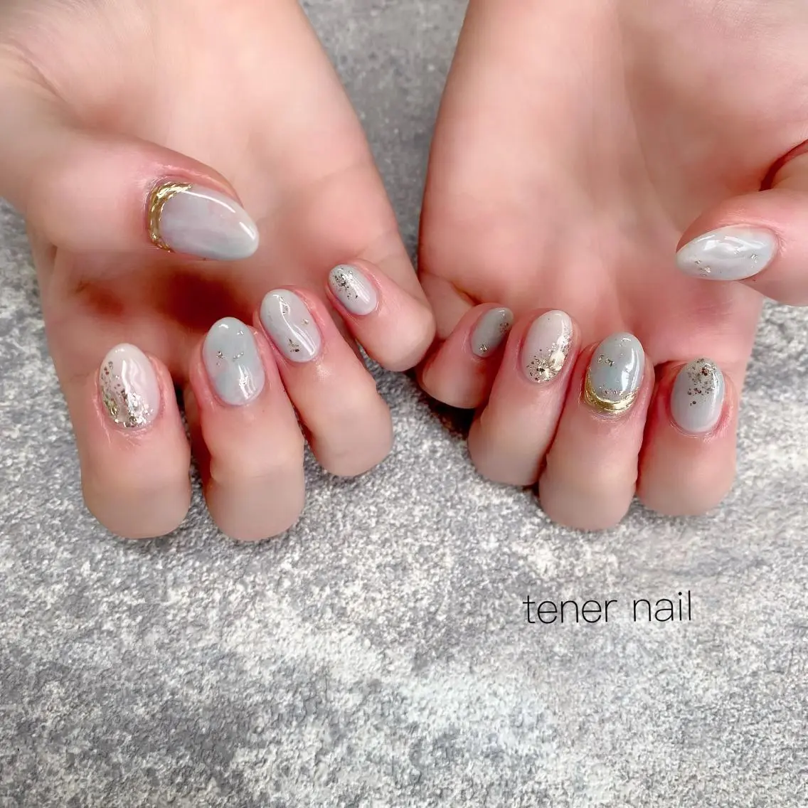 ネイル ブルー キラキラネイル テネルネイル tener nailのネイルデザイン