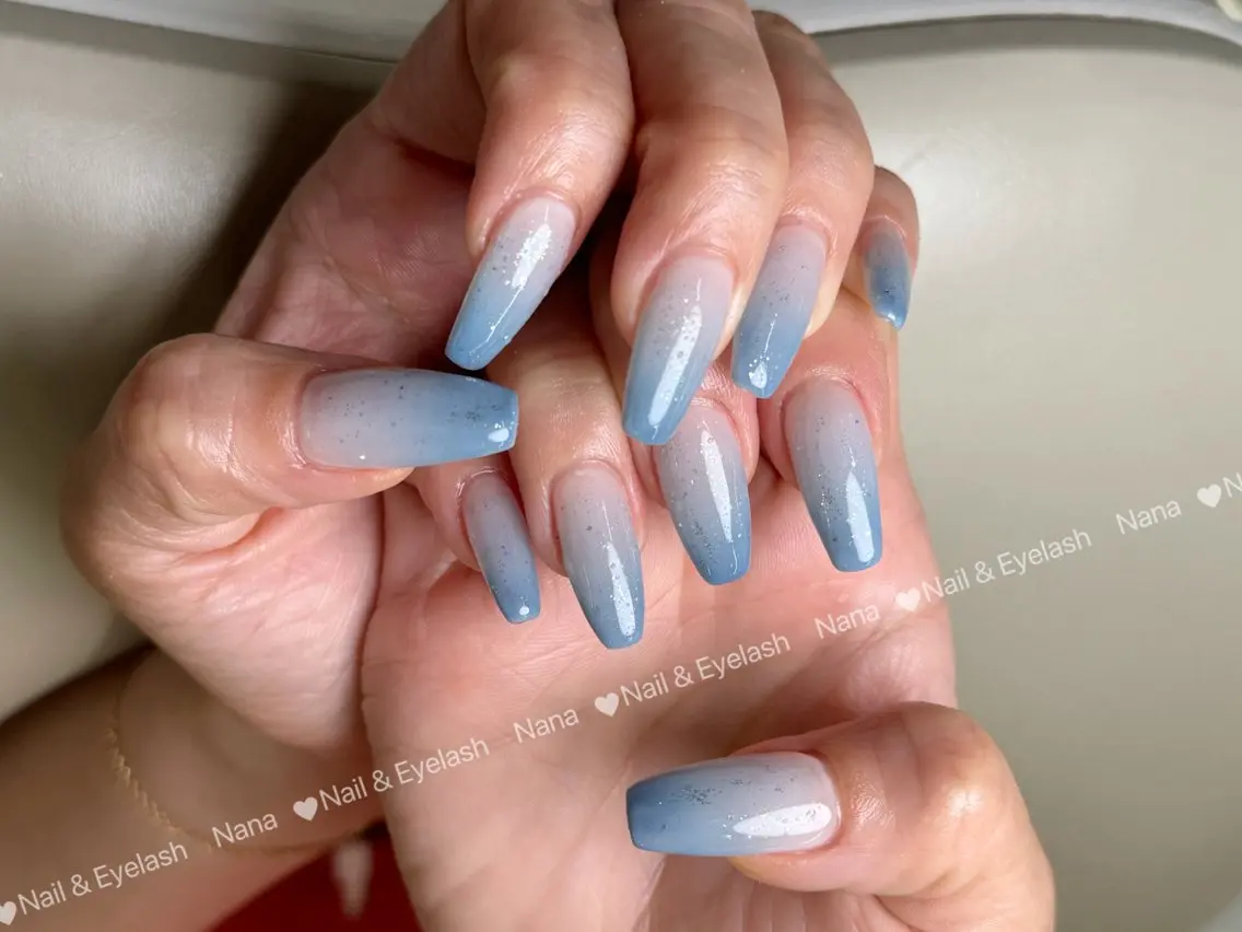 ネイル オーロラネイル チークネイル 長さ出し フットネイル フレンチネイル ハンドネイル ハンドケア Nail&Eyela sh Nanaのネイルデザイン