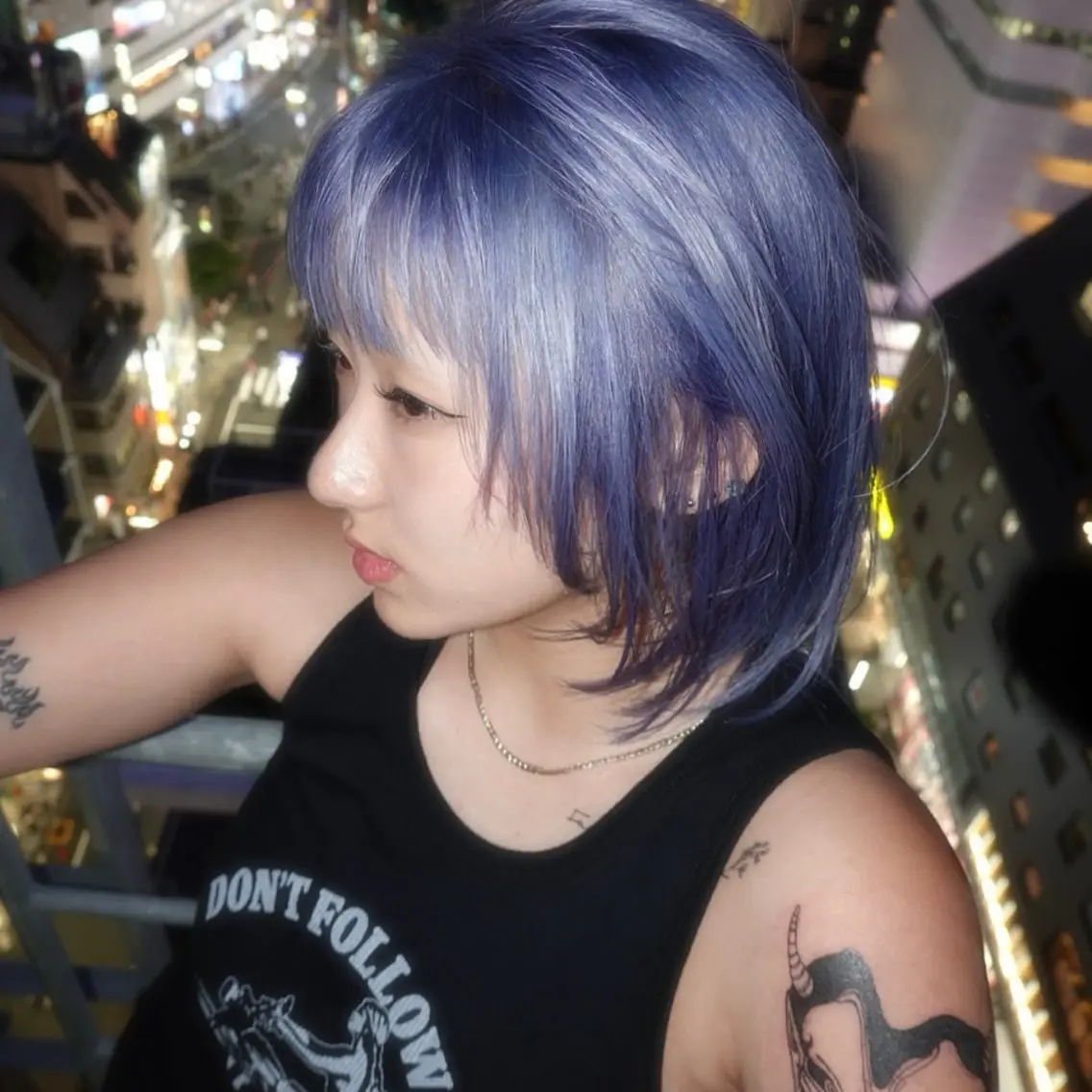 ミディアム カラー 小顔カット ﾌﾞﾚｲｽﾞ˚✧₊⁎ ﾚｲﾔｰToriのヘアスタイル
