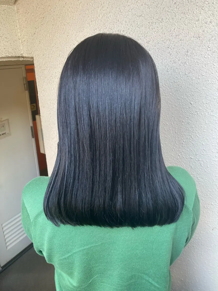 ロング カラー 黒髪 ブルーカラー ブルーブラック 🌸髪質改善特化🌸 店長　ゆうやのヘアスタイル