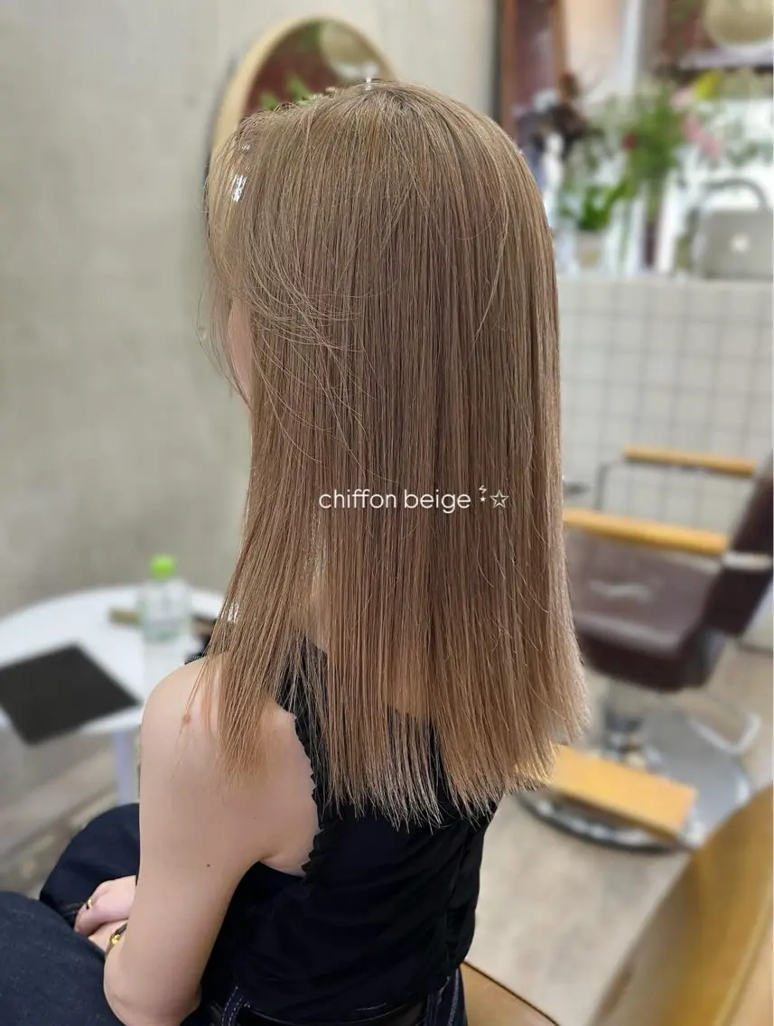 ミディアム カラー ベージュカラー ブリーチ ケアブリーチ ヘアカラー 🤎𝐌𝐚𝐨⌇ お悩み解決美容師🤎のヘアスタイル