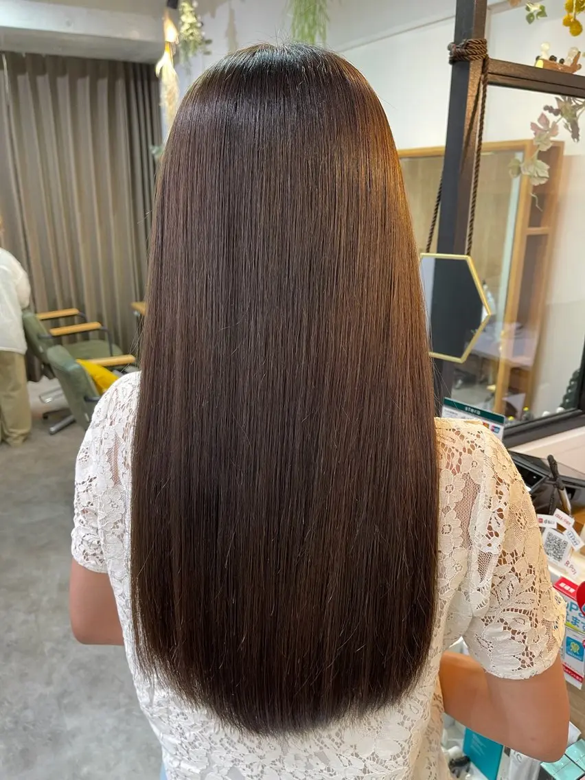 ロング カラー ブラウンカラー ヘアカラー うる艶カラー 顔周りカット♡ikuのヘアスタイル