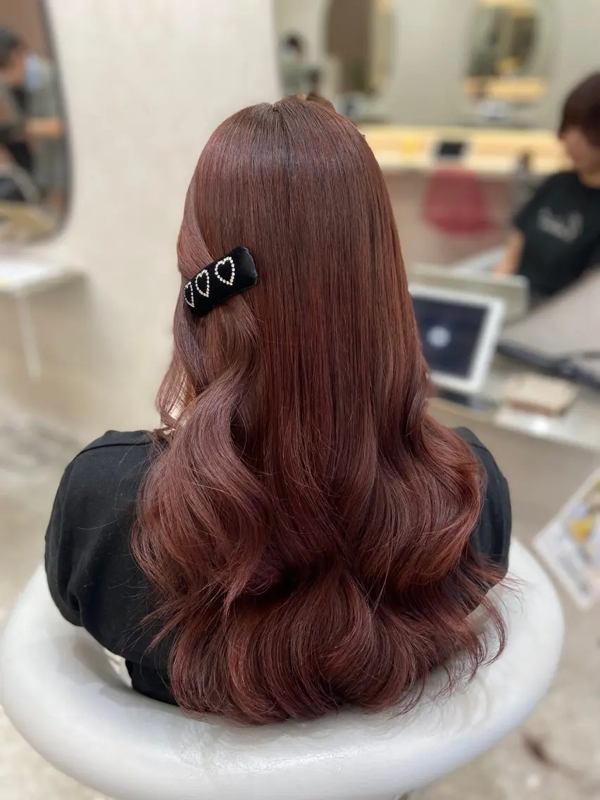 ロング カラー カット ヘアカラー トリートメント 新宿/韓国ヘア 中明度カラー/かやのヘアスタイル