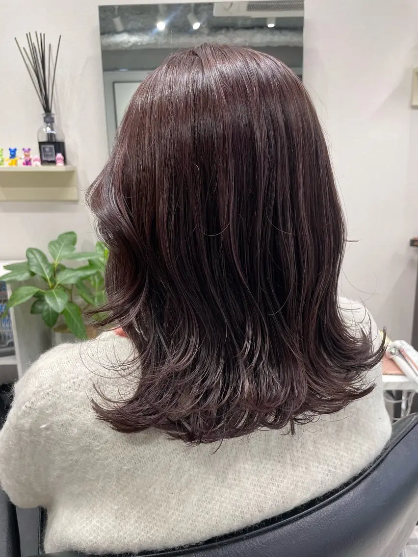 ミディアム カラー カット ヘアカラー トリートメント 髪質改善will hairdesignのヘアスタイル