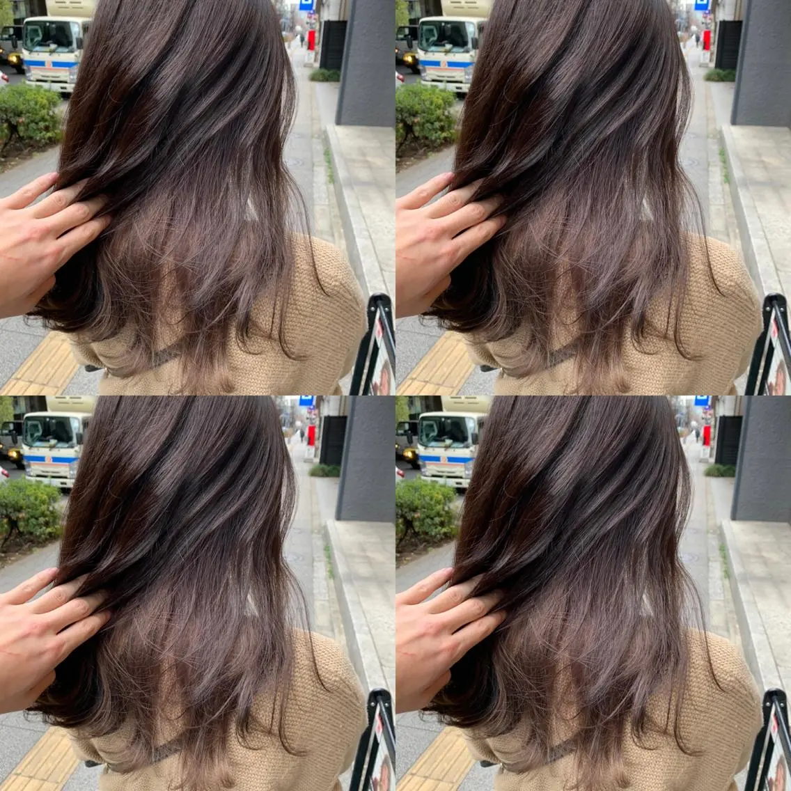 セミロング セピアベージュ ✨レイヤー/髪質改善 /縮毛矯正✨ナカムラのヘアスタイル