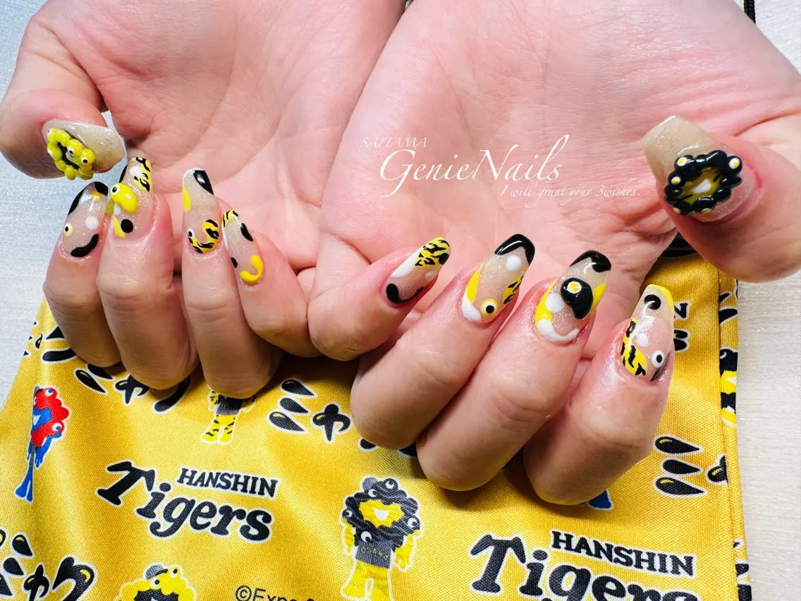 メンズ ネイル アートネイル 氷ネイル・うるうるネイル ロングネイル メンズネイル 持ち込み Genie Nailsのネイルデザイン