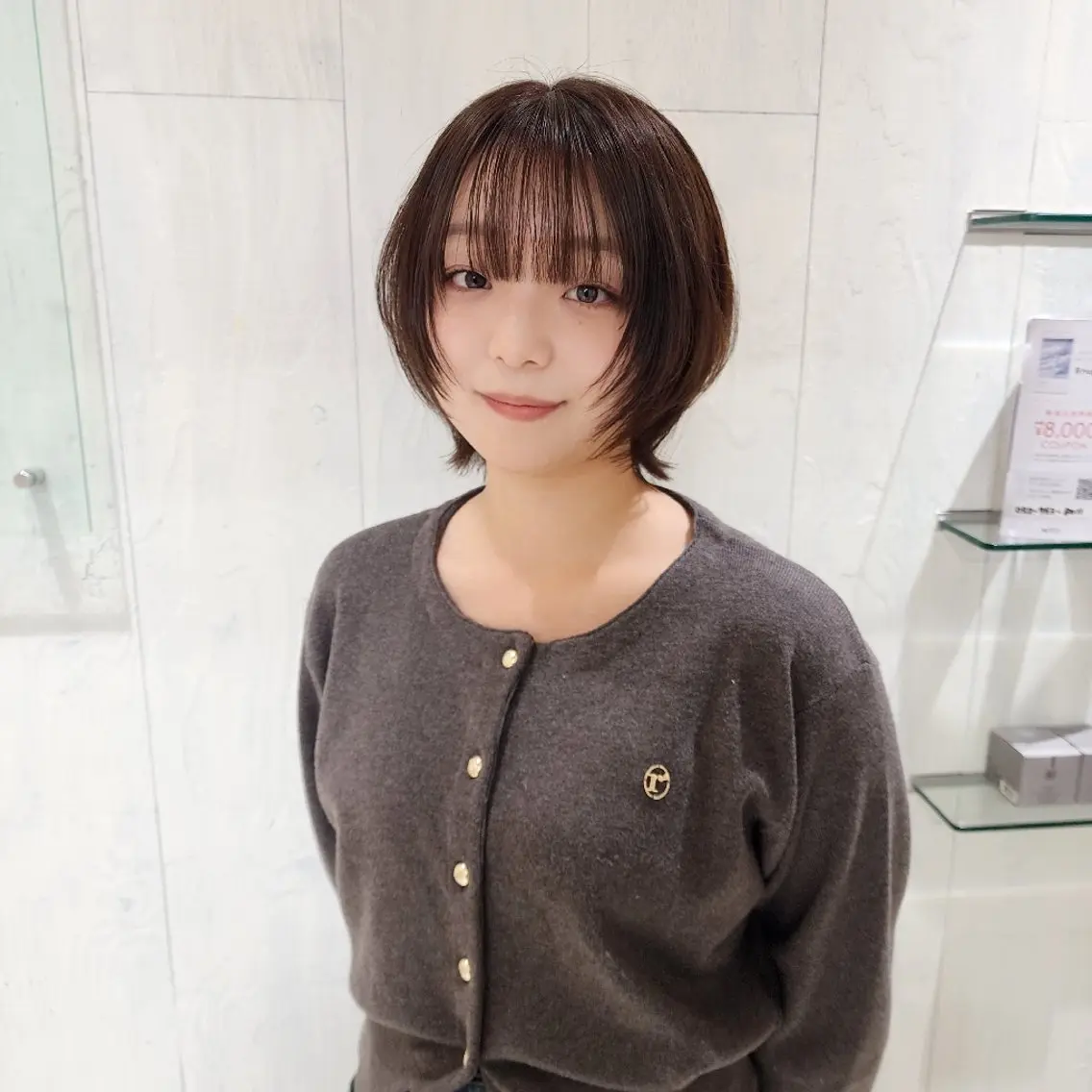 ショート カラー ベージュカラー ブラウンカラー ショートヘア ウルフカット カット ヘアカラー トリートメント レイヤーカット/ ウルフカット/大橋 のヘアスタイル