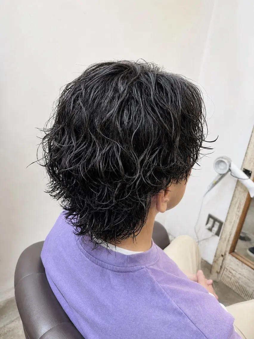 ミディアム パーマ メンズ パーマ 🌀メンズパーマ🌀 平川海夢のヘアスタイル