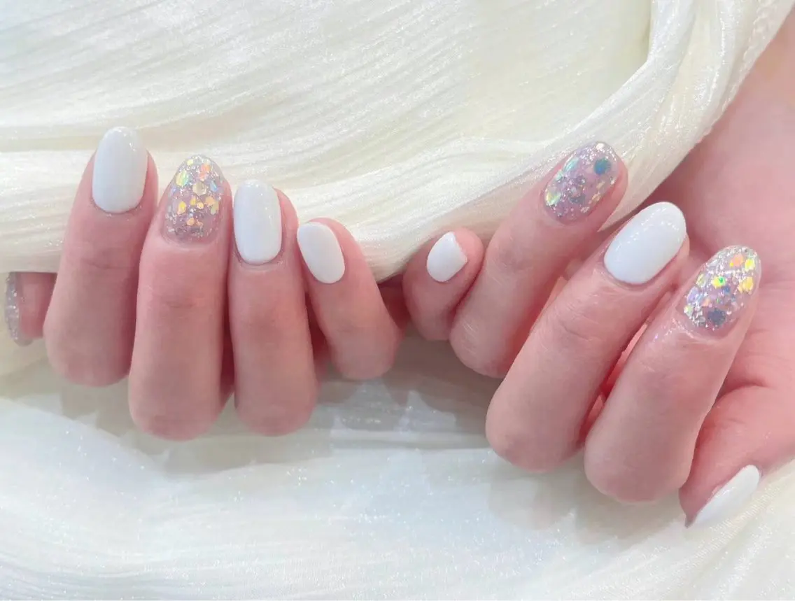 ネイル アートネイル フラワーネイル フットネイル ジェルネイル ラメ(グリッター) Babarla nailのネイルデザイン