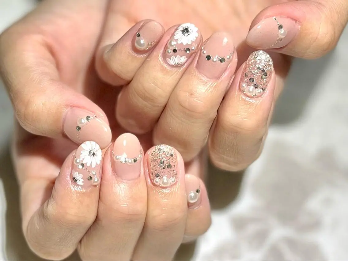 ネイル フラワーネイル フットネイル ニュアンスネイル シンプルネイル 春ネイル nail fufla ♡yamane♡のネイルデザイン