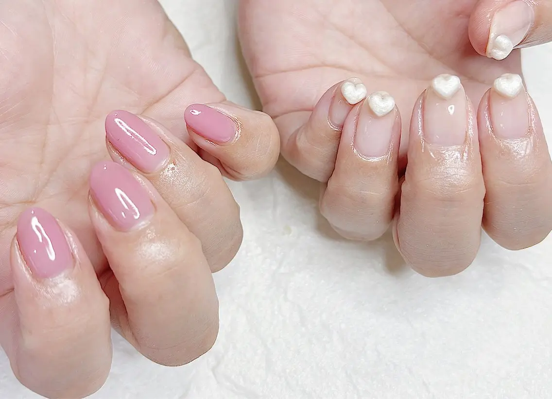 ネイル アートネイル ハート ハンドネイル mua nail mikiのネイルデザイン