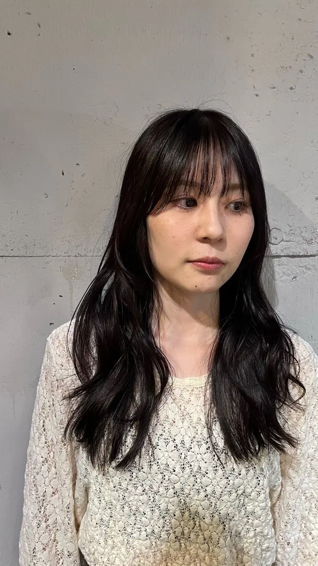 セミロング カラー 黒髪 くびれヘア 韓国風ヘア カット ヘアカラー トリートメント Yuto /レイヤー、ウルフのヘアスタイル