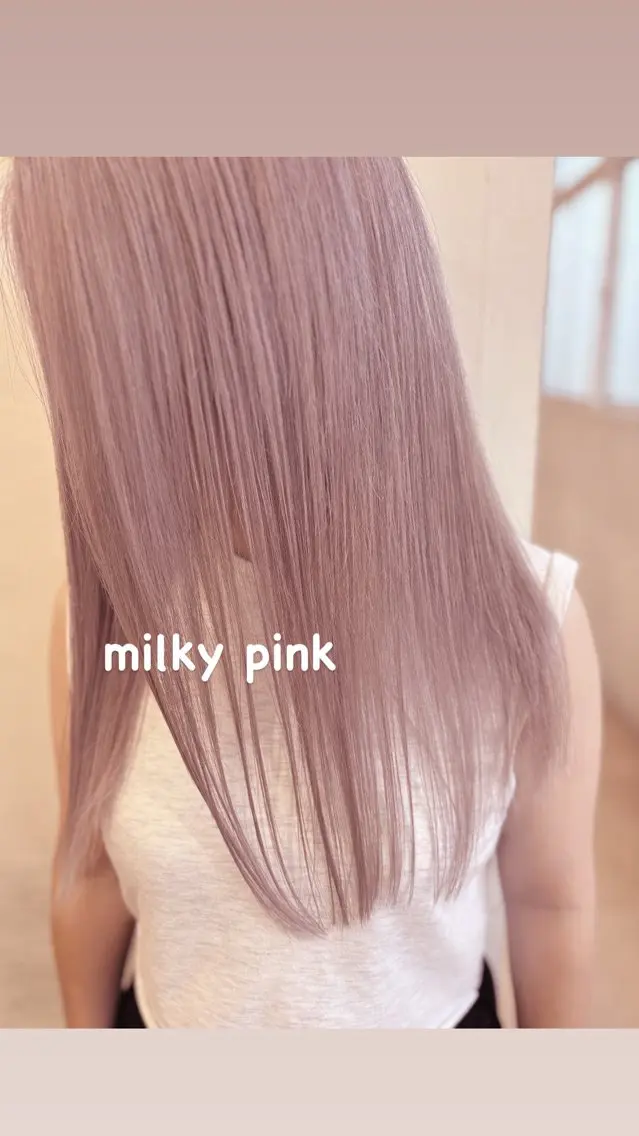 セミロング カラー ブリーチ ハイトーンカラー ピンクカラー てんま さやかのヘアスタイル
