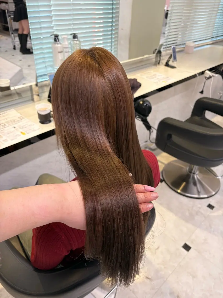 ロング カラー 透明感ベージュカラー 🪞上野🪞AIのヘアスタイル