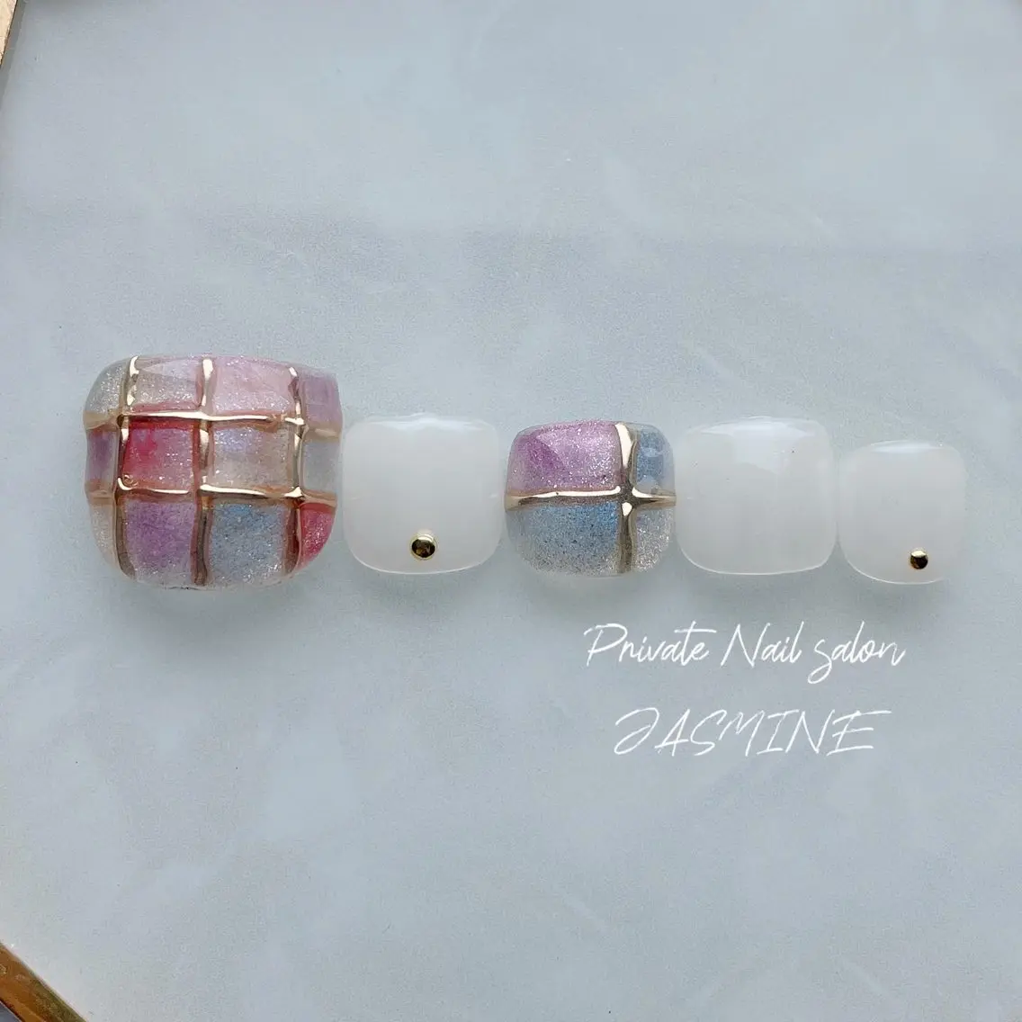 ネイル フットネイル マグネットネイル ミラーネイル フットネイル Nail salon JASMINEのネイルデザイン
