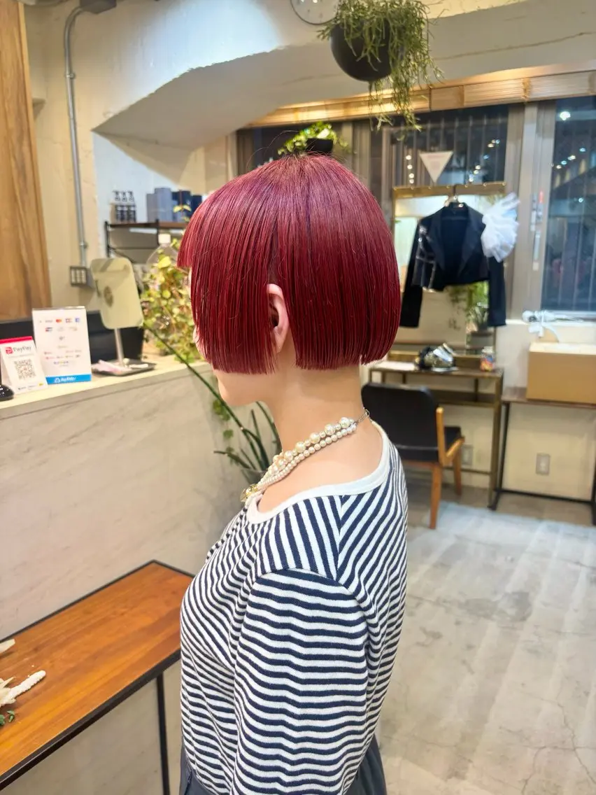カラー レッドカラー ヘアカラー 🐰メンズカット 募集中/ゆな🐰のヘアスタイル