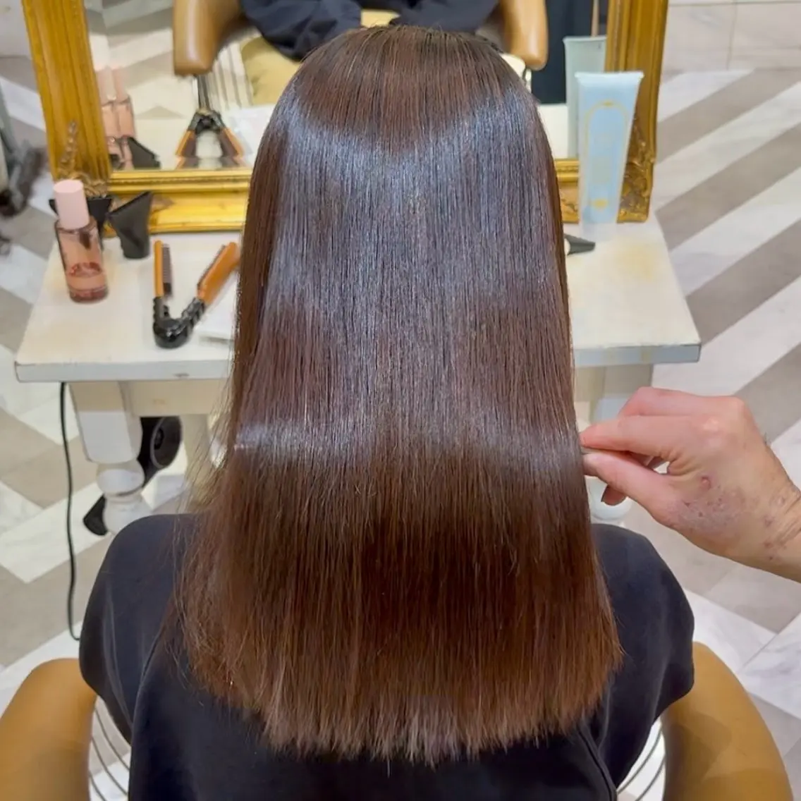 ミディアム カラー ヘアアレンジ ボブ 縮毛矯正 カット ヘアカラー 縮毛矯正 髪質改善【縮毛矯正】 北千住 田邉 澪のヘアスタイル