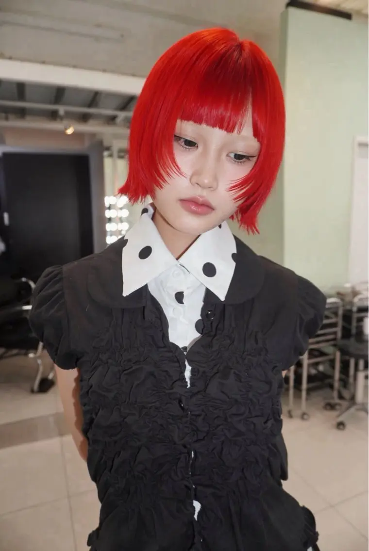 ショート カラー ヘアアレンジ ヘアカラー トリートメント minto/ハイト ーン/縮毛矯正のヘアスタイル